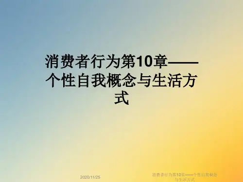 消费者行为第10章——个性自我概念与生活方式