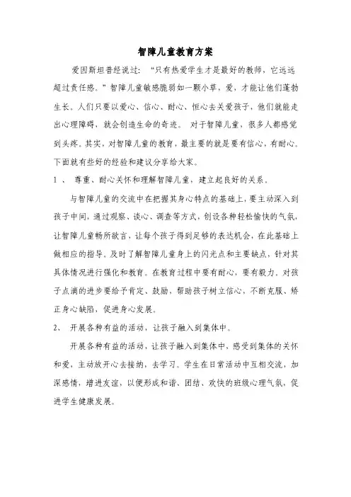 智障儿童教育方案