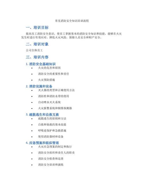 常见消防安全知识培训流程