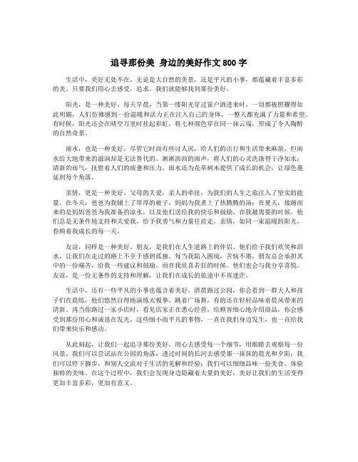 追寻那份美 身边的美好作文800字