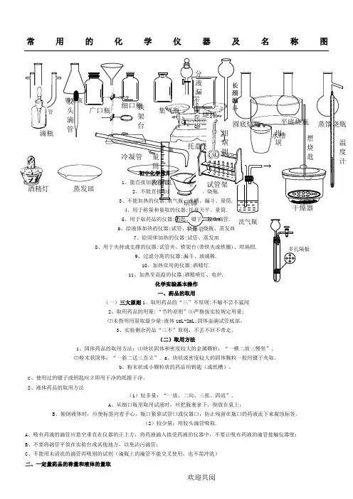 常用的化学仪器及名称图(整理)