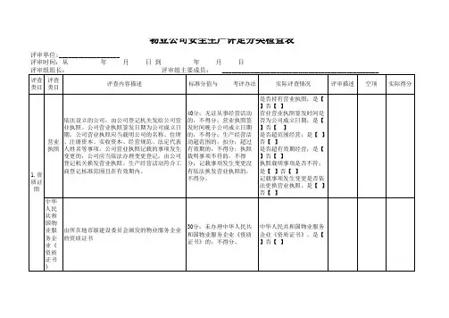 物业公司检查表