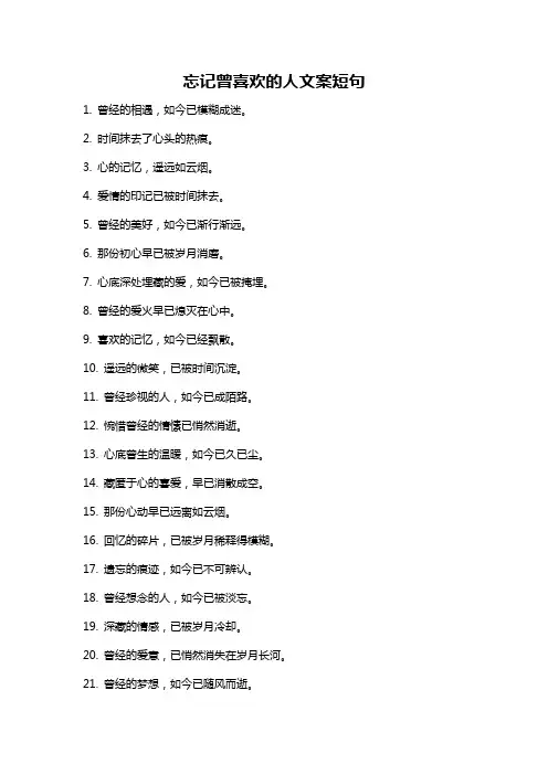 忘记曾喜欢的人文案短句