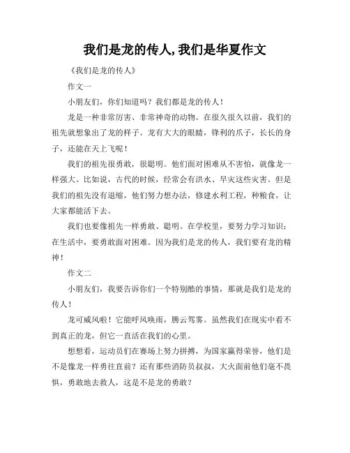 我们是龙的传人,我们是华夏作文
