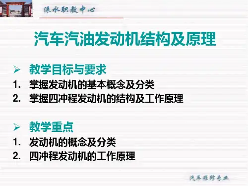 汽车汽油发动机结构和工作原理