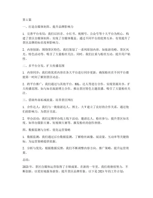 景区自媒体运营年度总结(3篇)