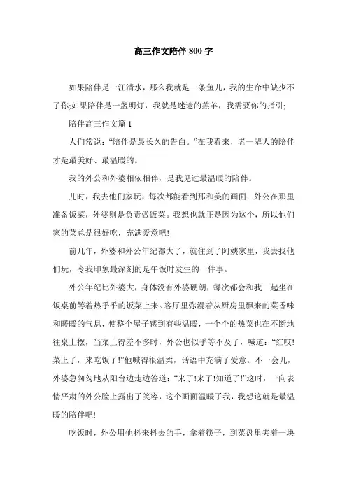 高三作文陪伴800字