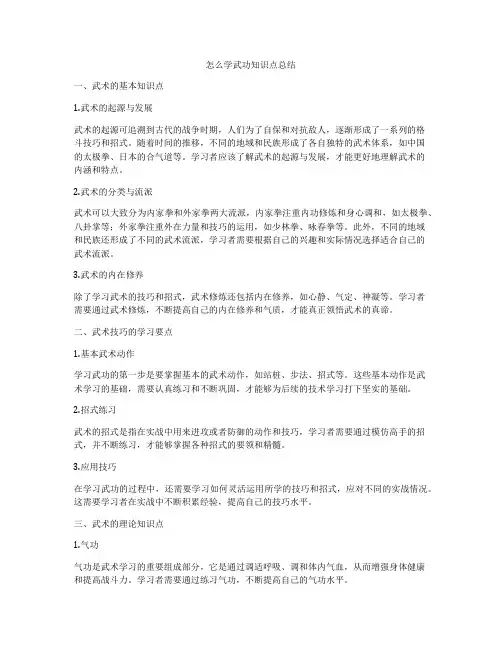 怎么学武功知识点总结