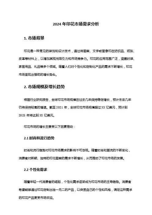 2024年印花市场需求分析