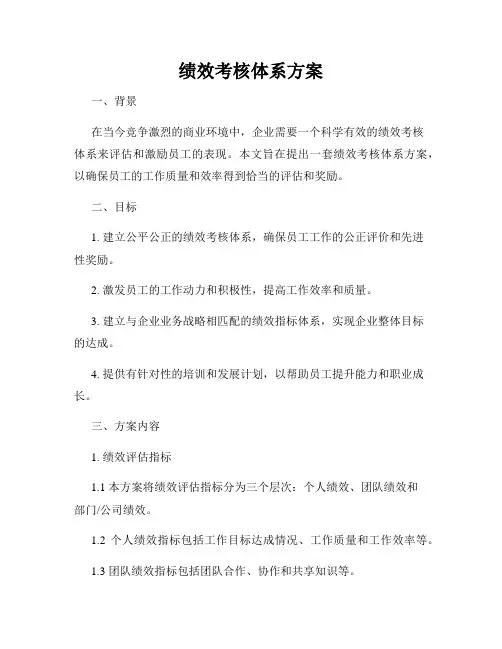 绩效考核体系方案