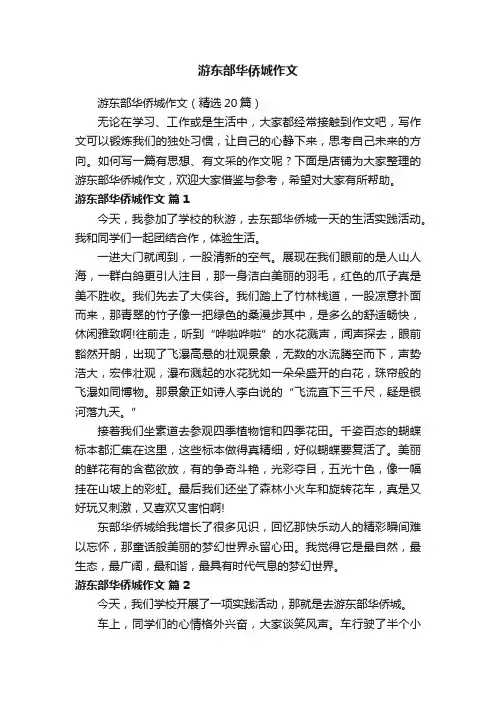 游东部华侨城作文