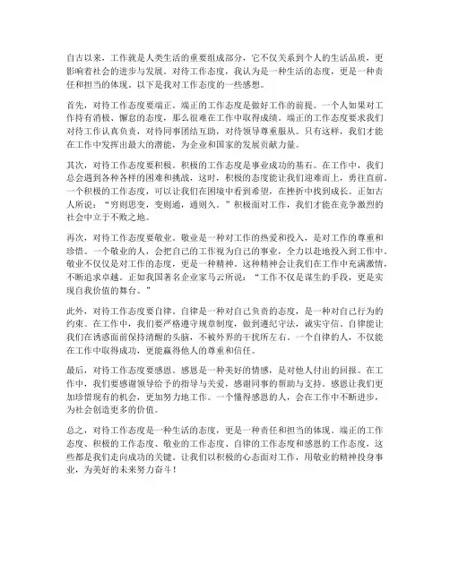 对待工作态度的感想