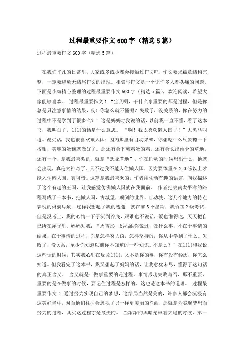 过程最重要作文600字(精选5篇)