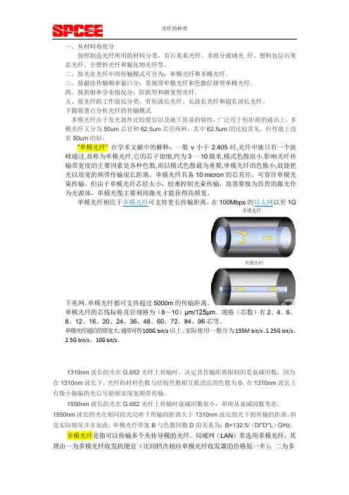 光纤的种类