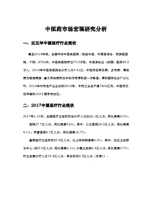 中医药市场宏观研究分析报告