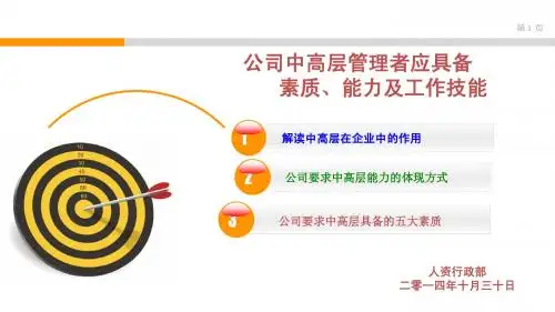 第四节公司中高层管理者应具备