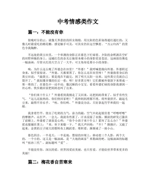 中考情感类作文