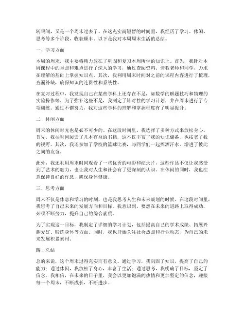 高中周末总结范文