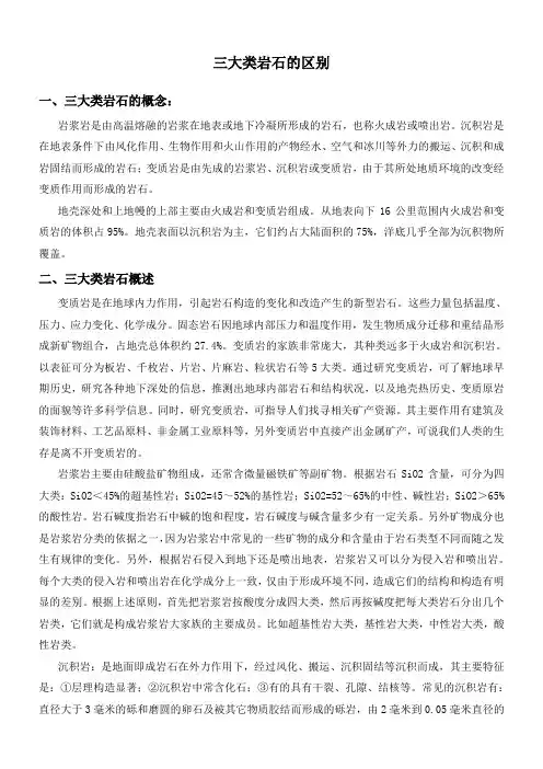 三大类岩石的区别