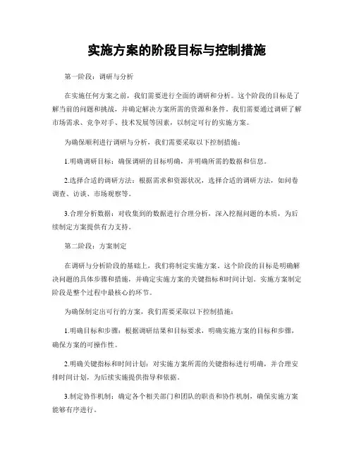 实施方案的阶段目标与控制措施