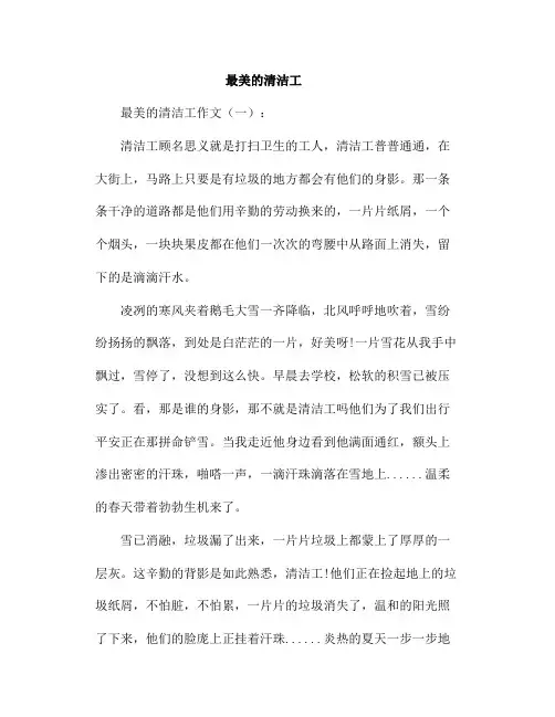《最美的清洁工》作文十五篇