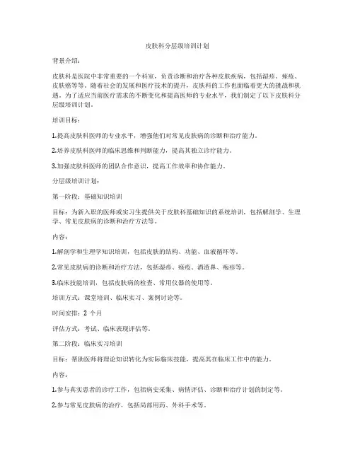 皮肤科分层级培训计划