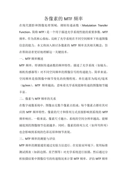 各像素的mtf频率