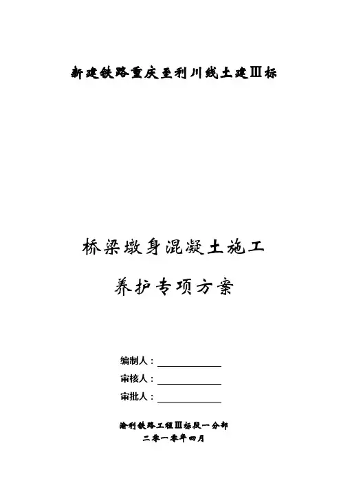 桥梁墩身砼施工养护专项方案