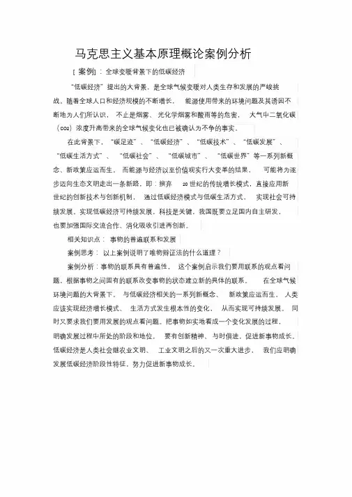 马克思主义基本原理概论案例分析