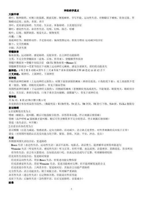 神经病学重点