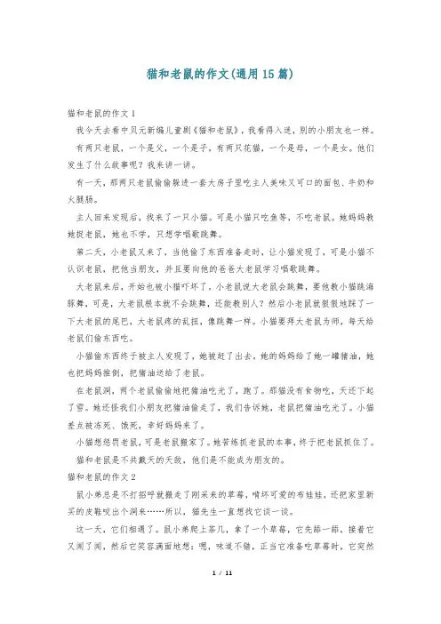 猫和老鼠的作文(通用15篇)