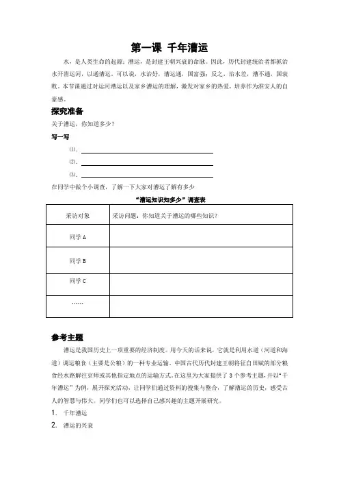 千年漕运