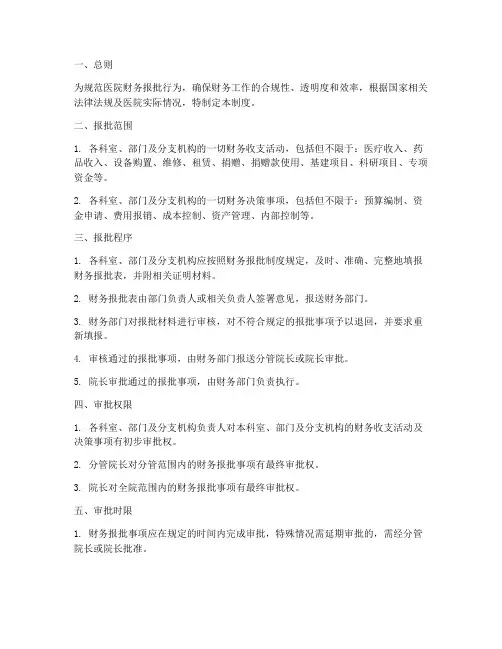 医院财务报批管理制度