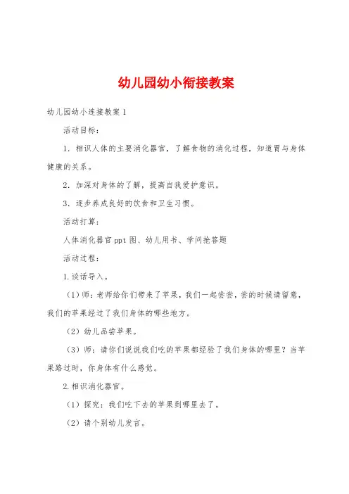 幼儿园幼小衔接教案
