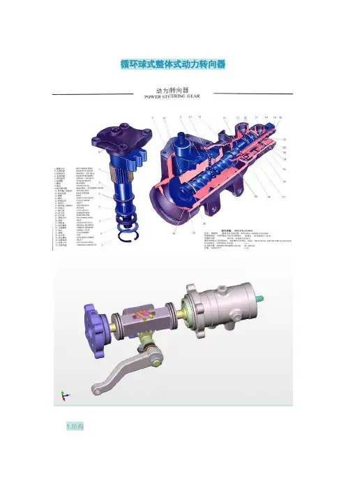 循环球整体式动力转向器介绍