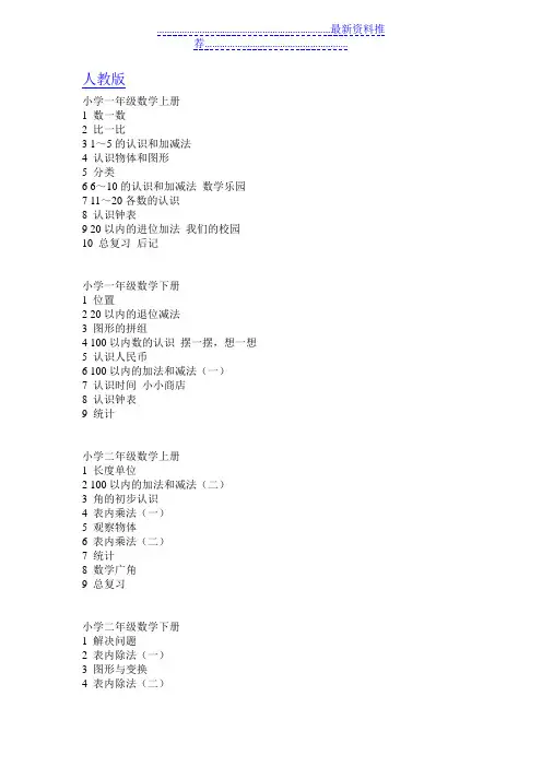 人教版小学数学电子课本