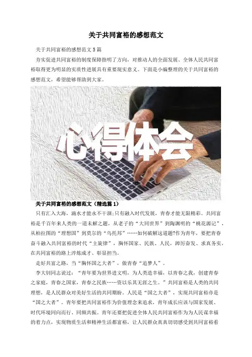 关于共同富裕的感想范文