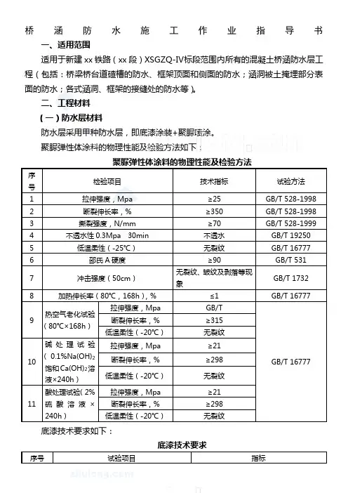 客运专线铁路桥涵防水施工作业指导书_secret