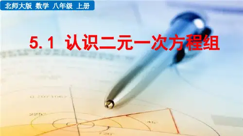北师大出版社初中八年级数学上册--第五章 认识二元一次方程组
