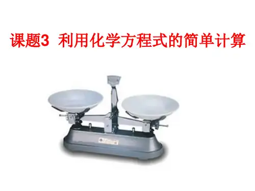 利用化学方程式的简单计算 (2)