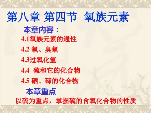 第八章 第四节 氧族元素