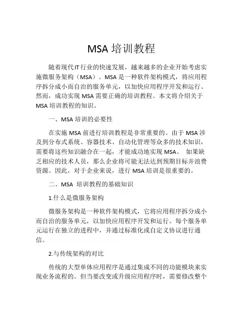 MSA培训教程