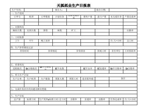 生产日报表