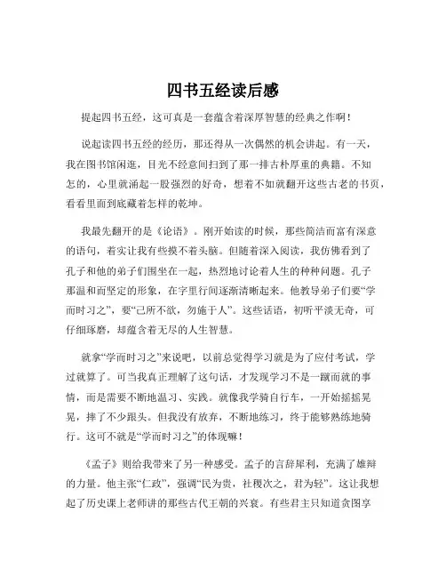四书五经读后感