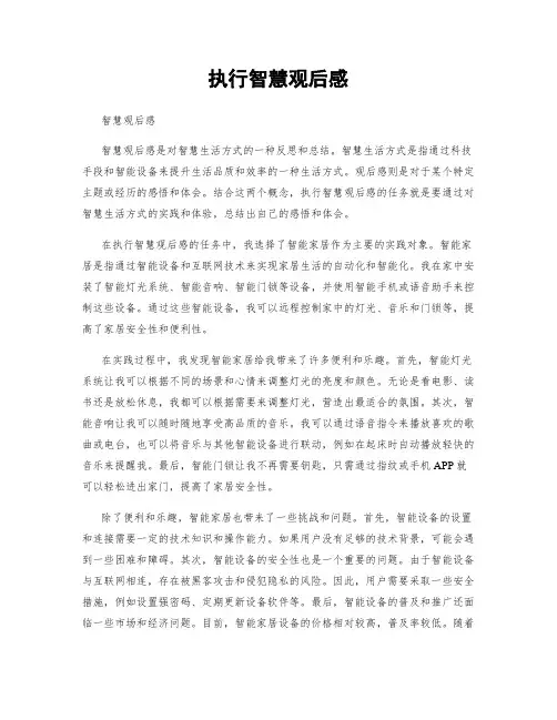 执行智慧观后感