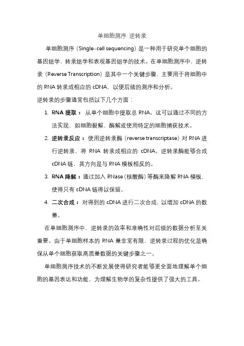 单细胞测序 逆转录
