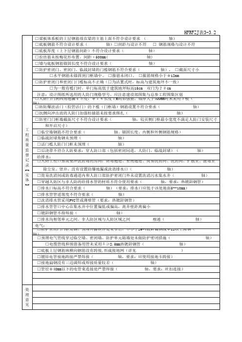 人防工程质量监督记录表