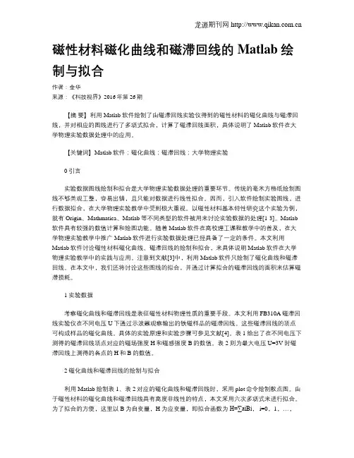 磁性材料磁化曲线和磁滞回线的Matlab绘制与拟合