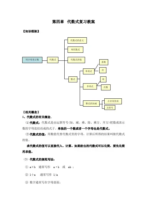 代数式复习教案