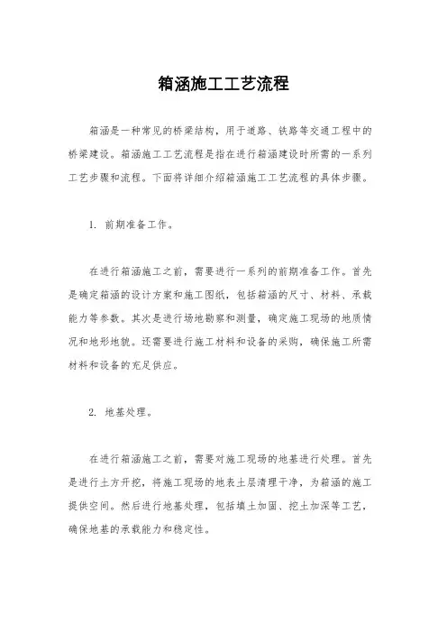 箱涵施工工艺流程